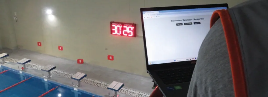 Registro de datos de temperatura en piscinas